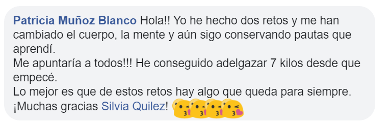 testimonios retos saludables con Silvia Quílez